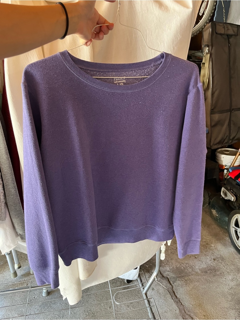 Hanes Purple Crewneck Sweater for Women